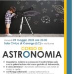 Corso gratuito di astronomia a Casargo: gli astrofili della Valsassina invitano tutti