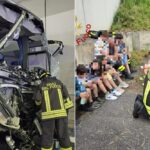 Maxi incidente a Lomazzo: coinvolti camion e scuolabus, un morto e diversi feriti