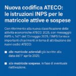 Nuova classificazione ATECO 2025: l’Inps chiarisce le modalità di attribuzione dei codici